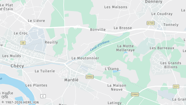 Carte de la zone d'intervention à Mardié