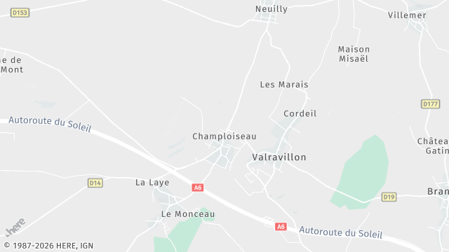 Carte de la zone d'intervention à Valravillon