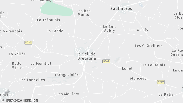 Carte de la zone d'intervention à Le Sel-de-Bretagne