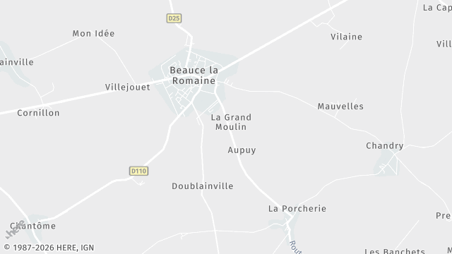 Carte de la zone d'intervention à Beauce la Romaine