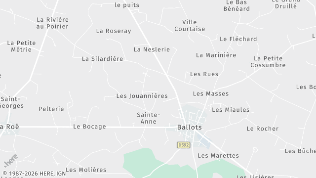 Carte de la zone d'intervention à Ballots