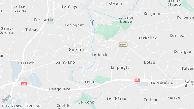 Carte de la zone d'intervention à Guénin