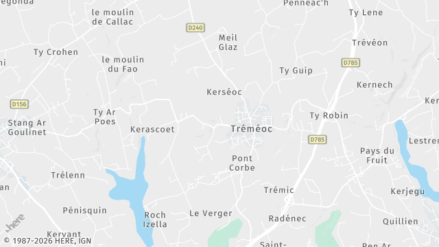 Carte de la zone d'intervention à Tréméoc