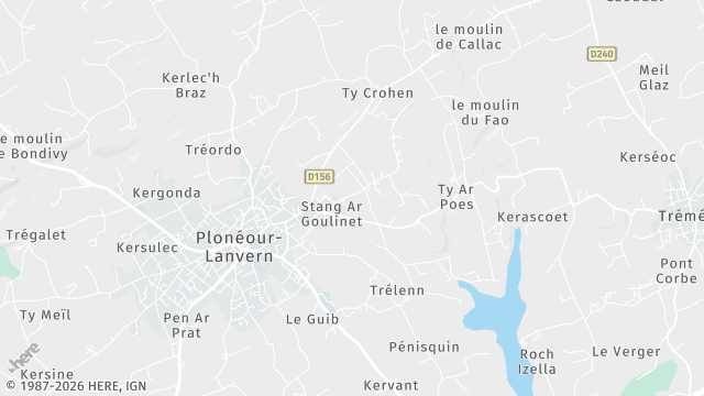 Carte de la zone d'intervention à Plonéour-Lanvern