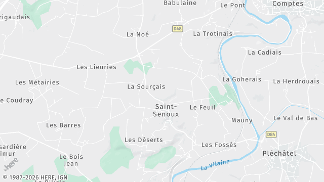 Carte de la zone d'intervention à Saint-Senoux
