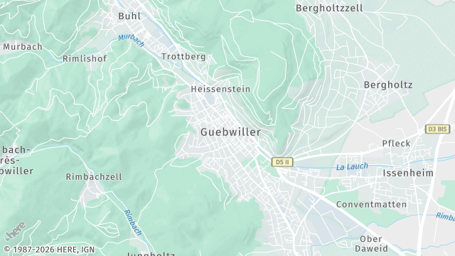 Carte de la zone d'intervention à Guebwiller