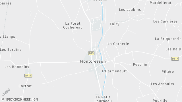 Carte de la zone d'intervention à Montcresson