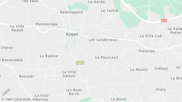 Carte de la zone d'intervention à Augan