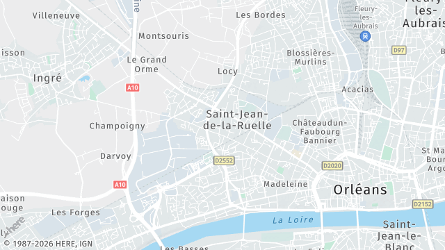 Carte de la zone d'intervention à Saint-Jean-de-la-Ruelle