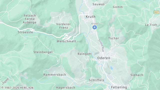 Carte de la zone d'intervention à Fellering