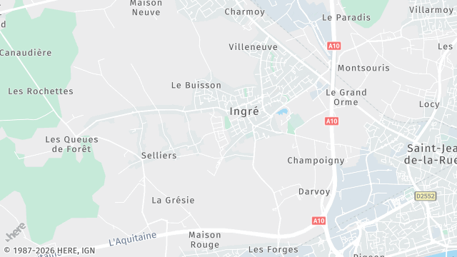 Carte de la zone d'intervention à Ingré