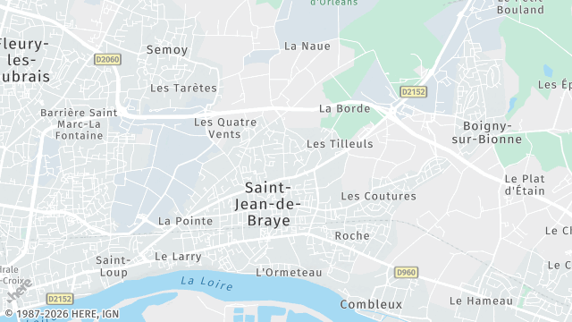 Carte de la zone d'intervention à Saint-Jean-de-Braye