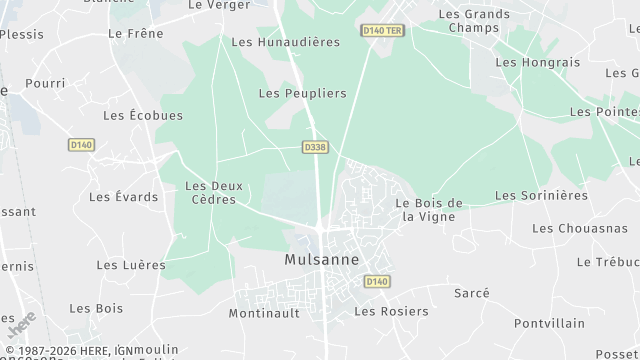 Carte de la zone d'intervention à Mulsanne