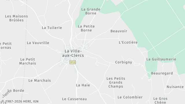 Carte de la zone d'intervention à La Ville-aux-Clercs
