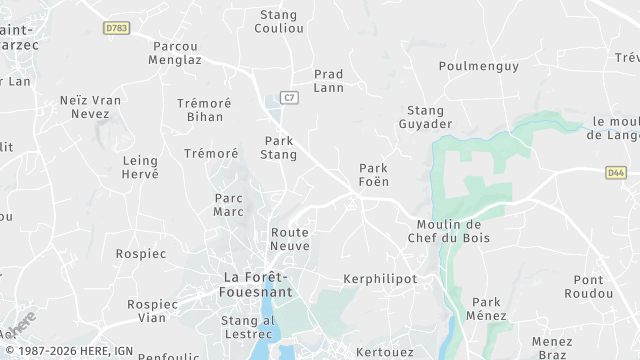 Carte de la zone d'intervention à La Forêt-Fouesnant