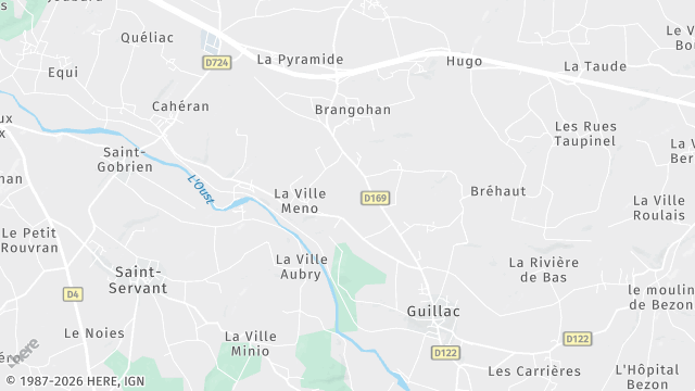 Carte de la zone d'intervention à Guillac
