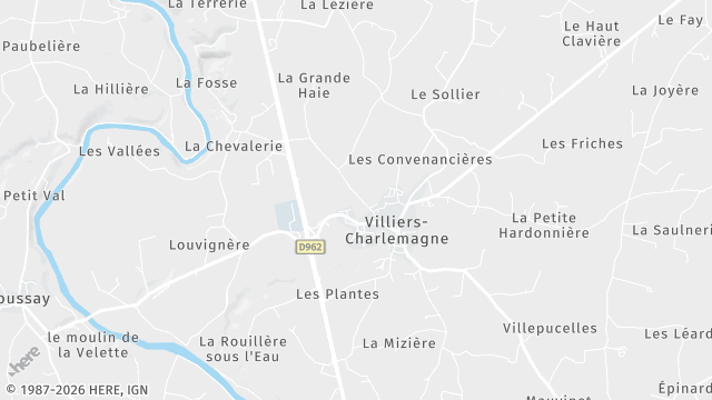 Carte de la zone d'intervention à Villiers-Charlemagne