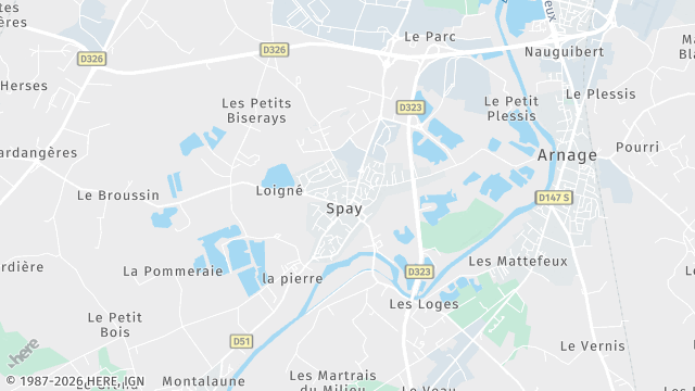 Carte de la zone d'intervention à Spay