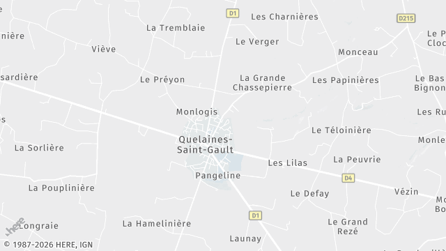Carte de la zone d'intervention à Quelaines-Saint-Gault