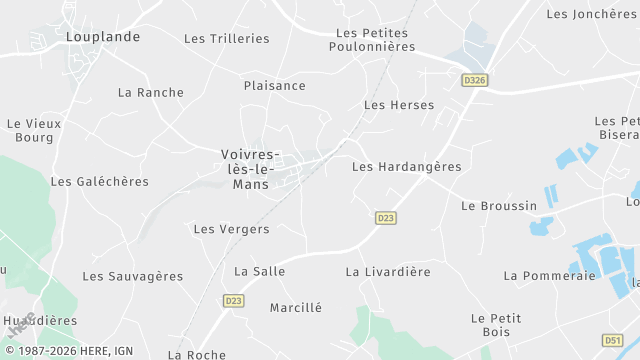 Carte de la zone d'intervention à Voivres-lès-le-Mans