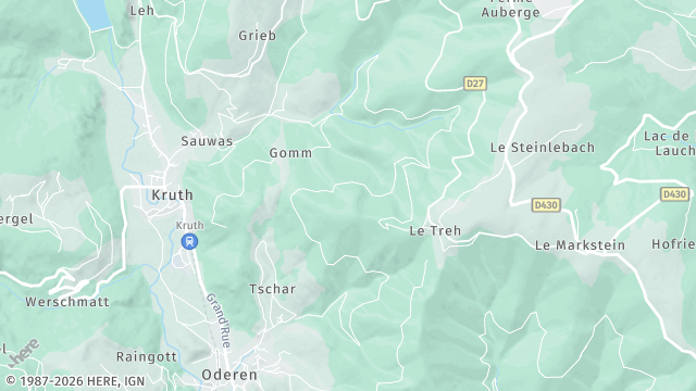 Carte de la zone d'intervention à Oderen