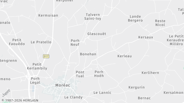 Carte de la zone d'intervention à Moréac