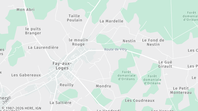 Carte de la zone d'intervention à Fay-aux-Loges