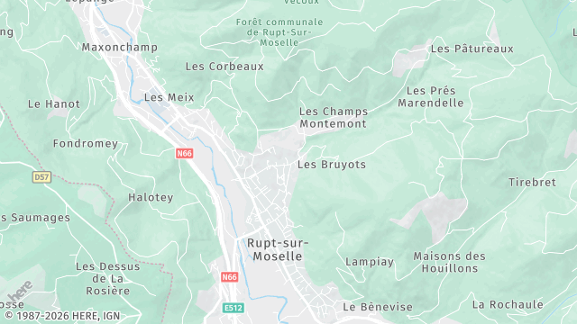 Carte de la zone d'intervention à Rupt-sur-Moselle