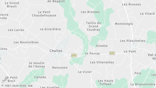 Carte de la zone d'intervention à Challes