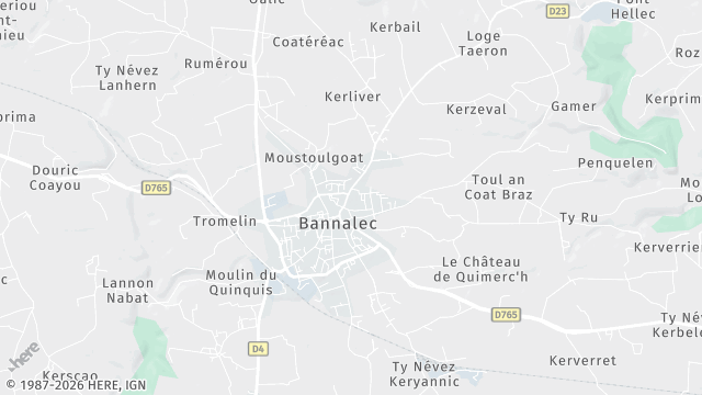 Carte de la zone d'intervention à Bannalec