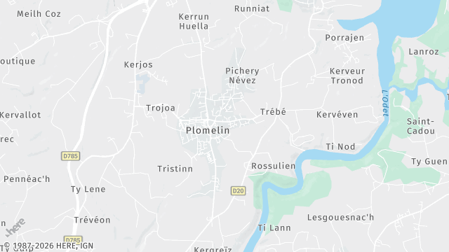 Carte de la zone d'intervention à Plomelin