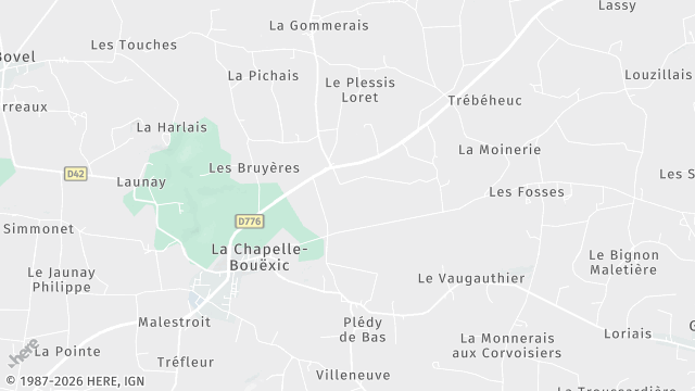 Carte de la zone d'intervention à La Chapelle-Bouëxic