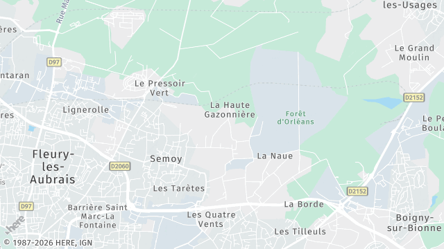 Carte de la zone d'intervention à Semoy