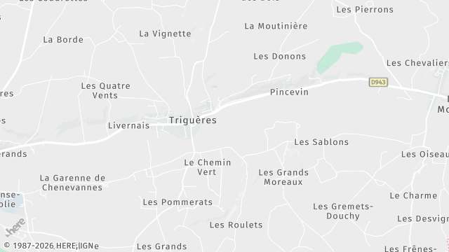 Carte de la zone d'intervention à Triguères