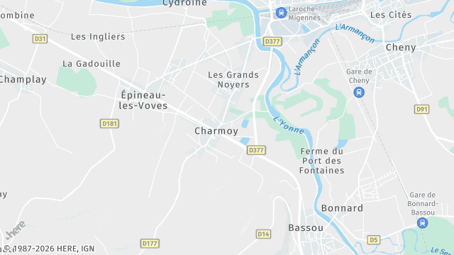 Carte de la zone d'intervention à Charmoy
