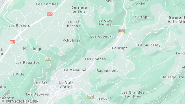 Carte de la zone d'intervention à Le Val-d'Ajol