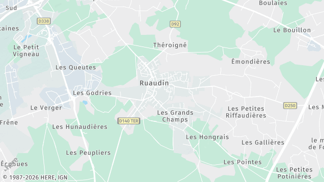 Carte de la zone d'intervention à Ruaudin