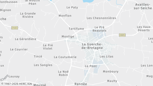 Carte de la zone d'intervention à La Guerche-de-Bretagne