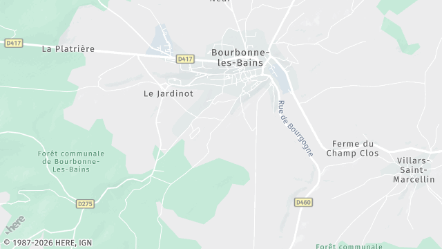 Carte de la zone d'intervention à Bourbonne-les-Bains