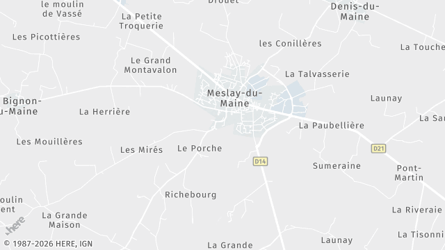 Carte de la zone d'intervention à Meslay-du-Maine