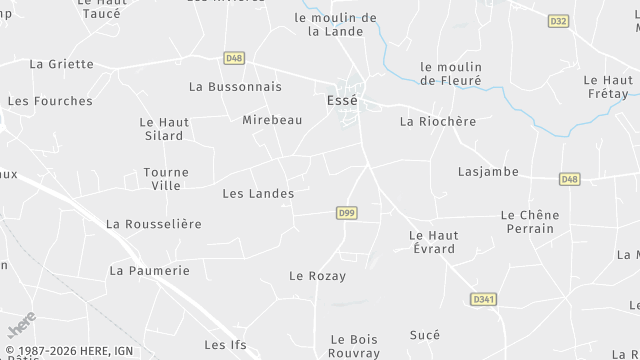 Carte de la zone d'intervention à Essé
