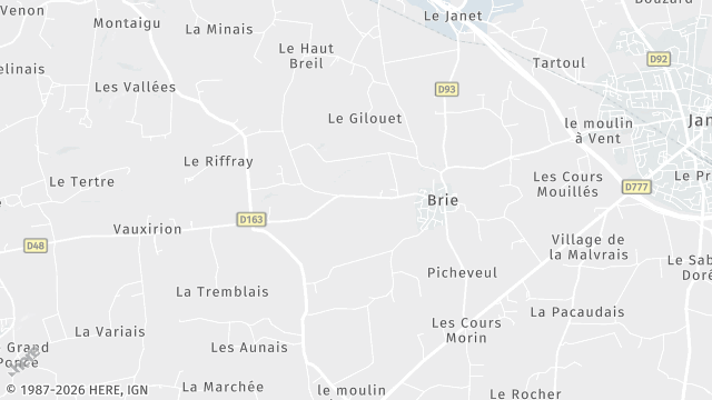 Carte de la zone d'intervention à Brie