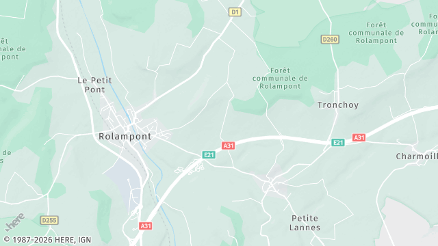 Carte de la zone d'intervention à Rolampont