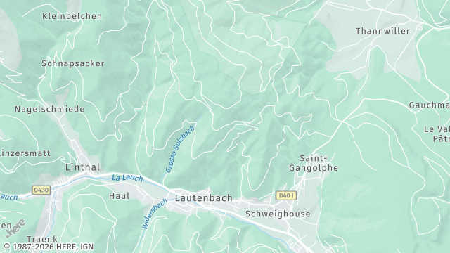 Carte de la zone d'intervention à Lautenbach