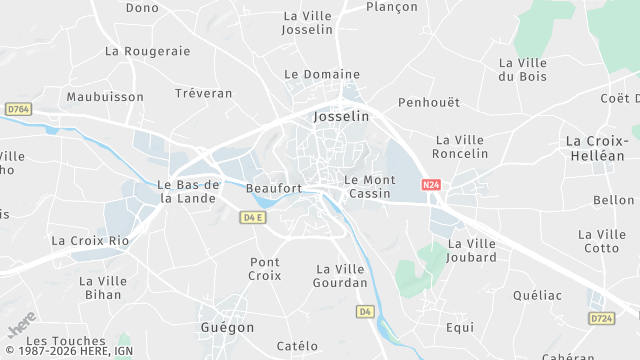 Carte de la zone d'intervention à Josselin