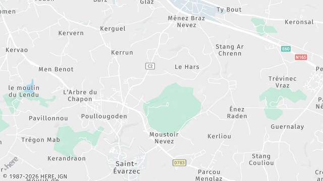 Carte de la zone d'intervention à Saint-Évarzec