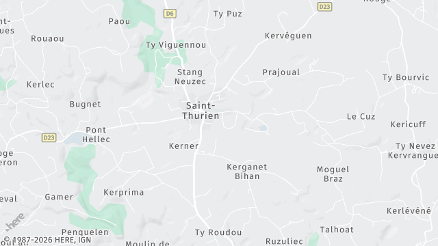 Carte de la zone d'intervention à Saint-Thurien