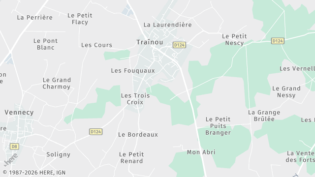 Carte de la zone d'intervention à Traînou