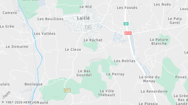 Carte de la zone d'intervention à Laillé