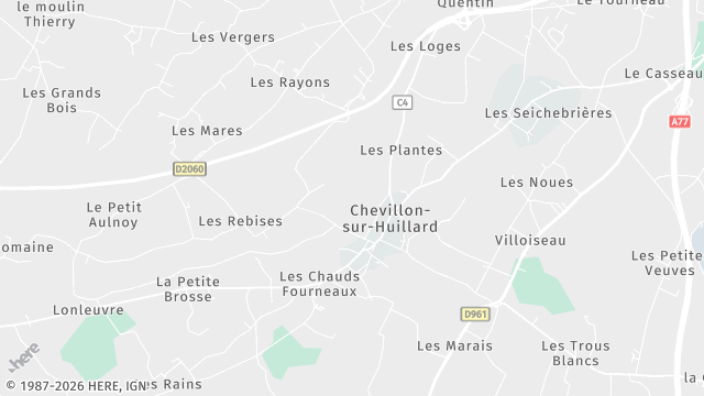 Carte de la zone d'intervention à Chevillon-sur-Huillard